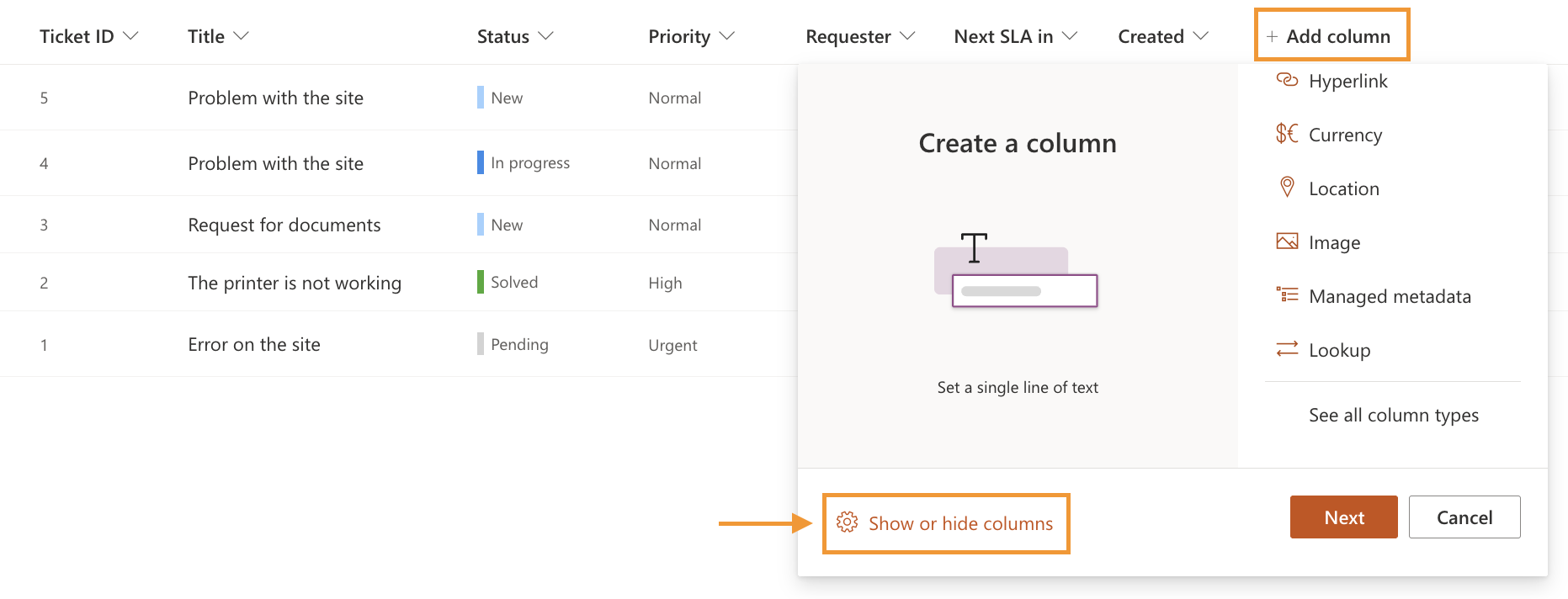 Show additional SLA metrics in the Tickets view