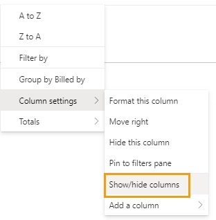 Show Hide settings
