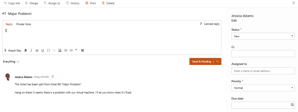 New ticket with predefined fields