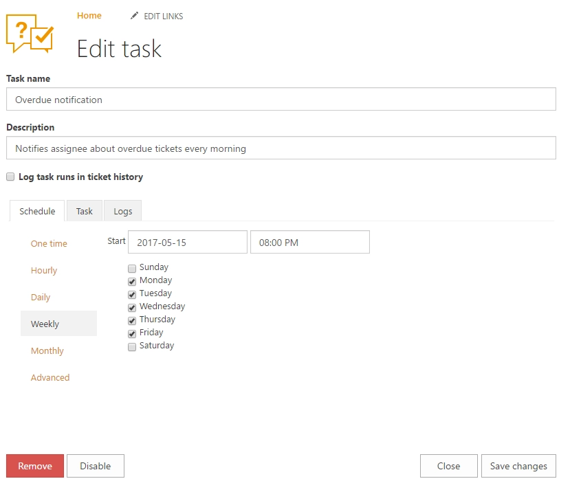 Task condition