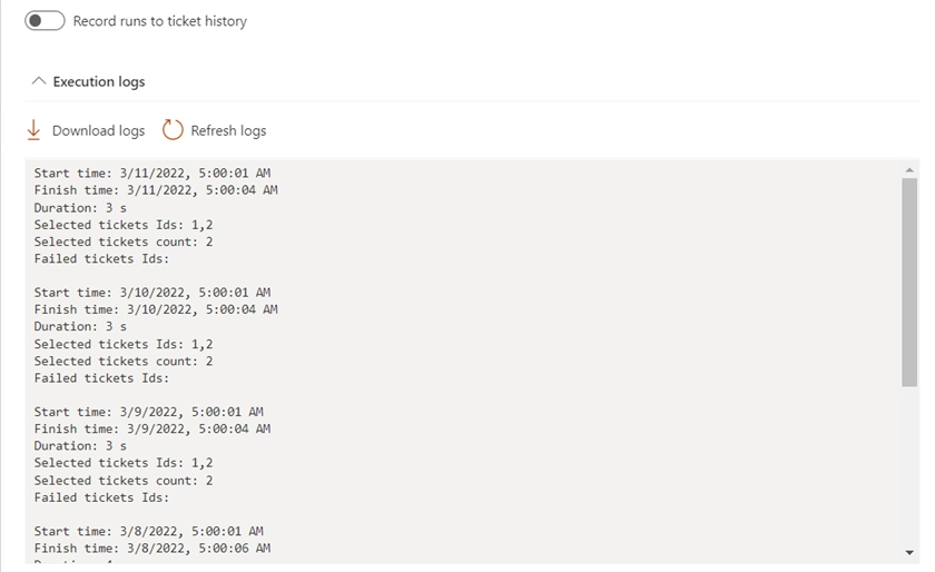 Task's logs