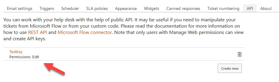 Test API key