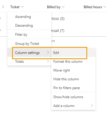 Ticket Edit