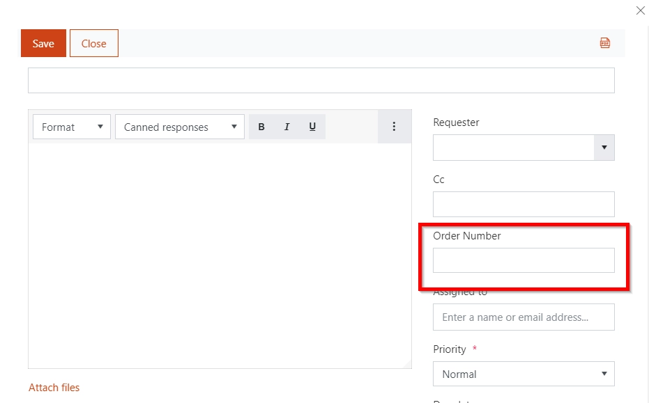 Ticket edit form with the  new column