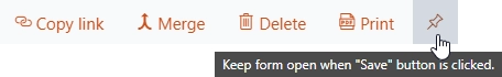 Pin button on the command line