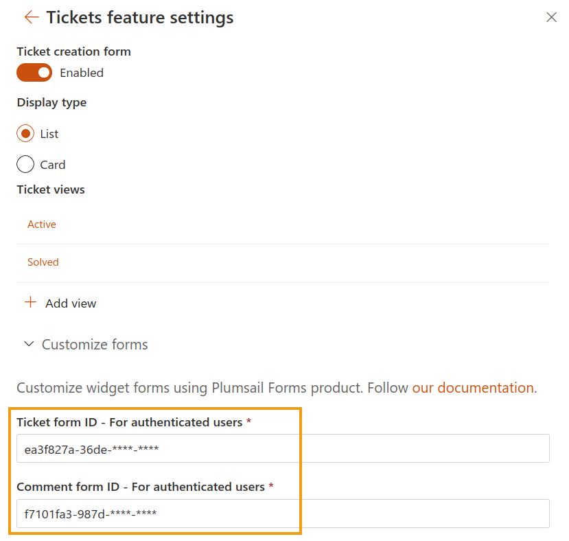 Set widget config form id