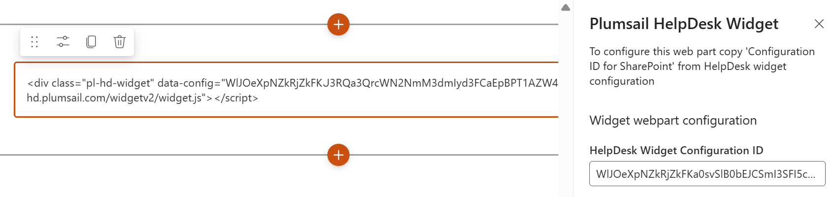 Copy ID to the web part