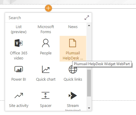 Pick the HelpDesk web part