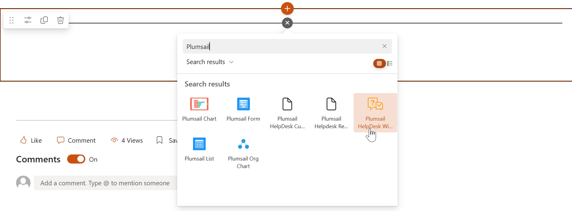 Pick the HelpDesk web part