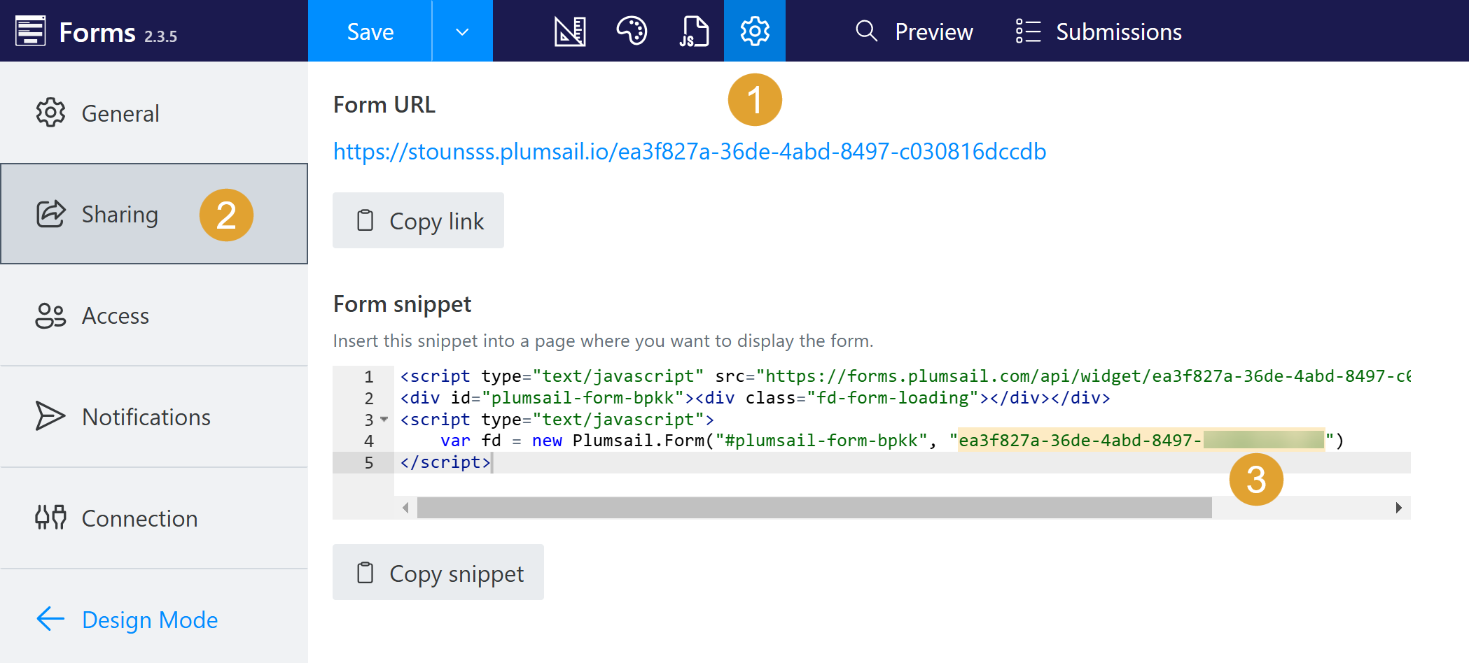 Copy widget from Id