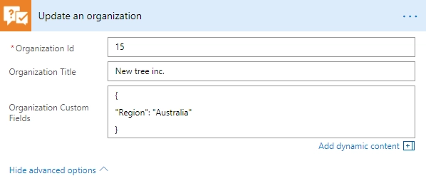 Update organization by id example