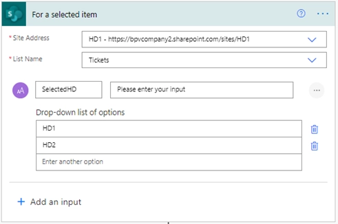 List settings
