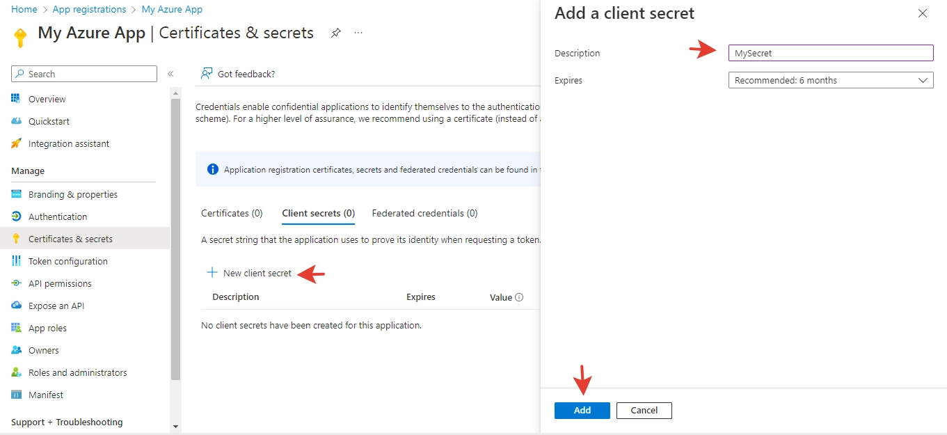 Add secret
