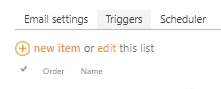 New item button