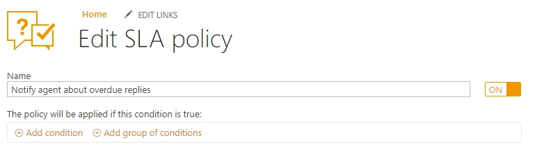 Edit SLA policy