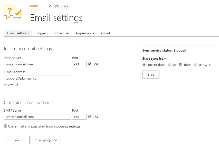 Email Settings