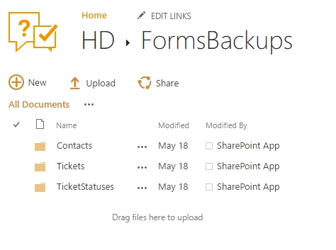 Forms Backups Folder
