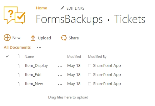Forms Backups Folder