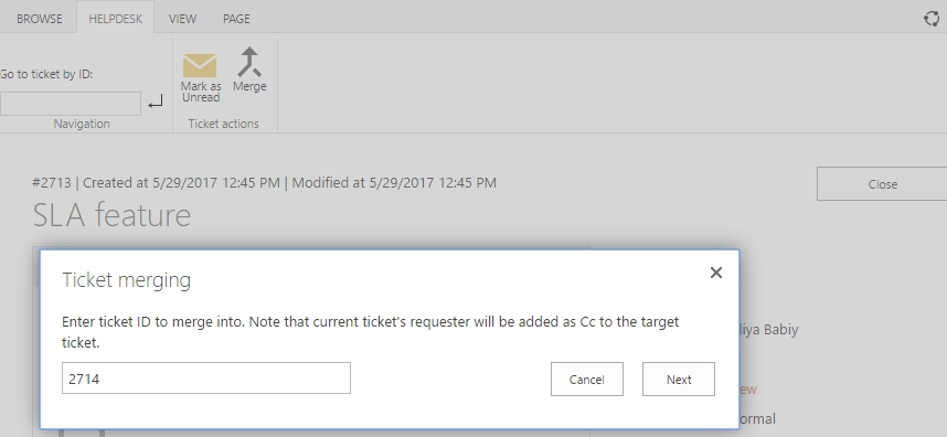 Enter ticket ID