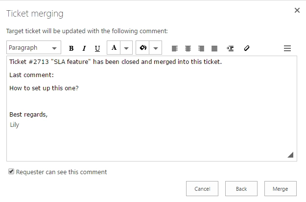 Editing of comments
