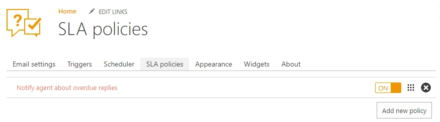 SLA policy page