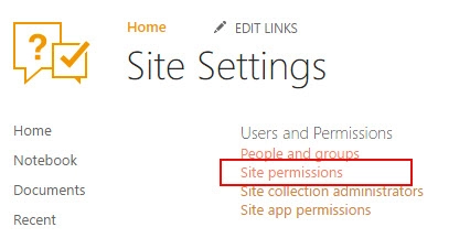 Site permissions