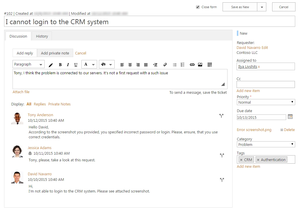 Edit Ticket Comment