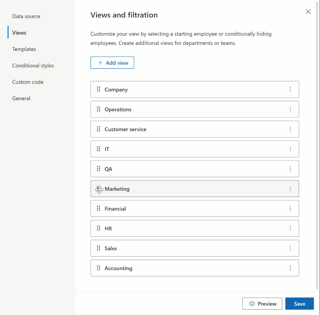 Change views order