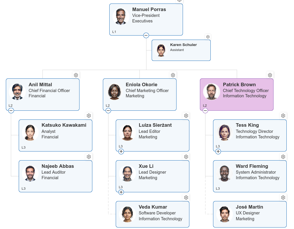 Resulting chart after creating conditional styles for external users