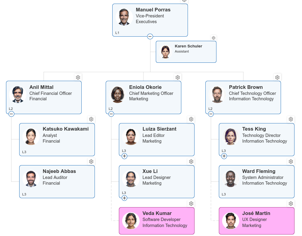 Resulting chart after creating conditional styles by box type