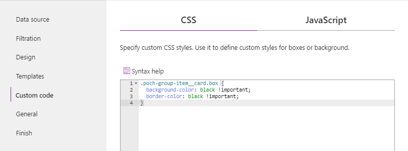 Custom CSS