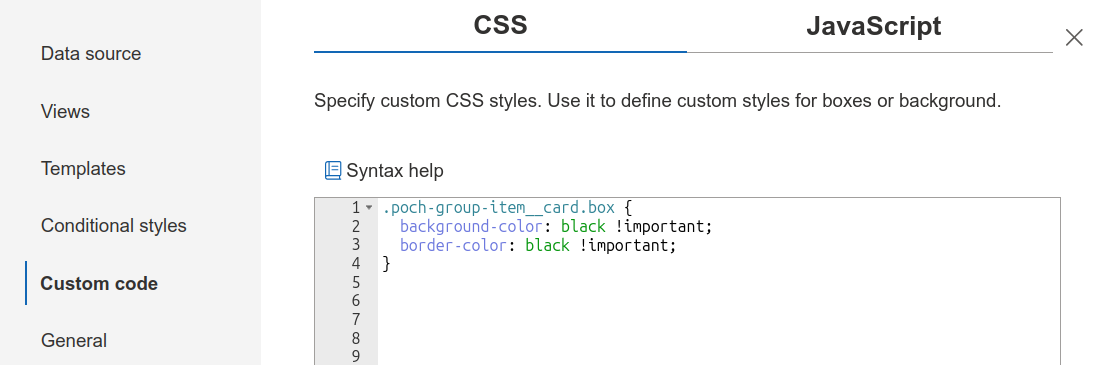 Custom CSS