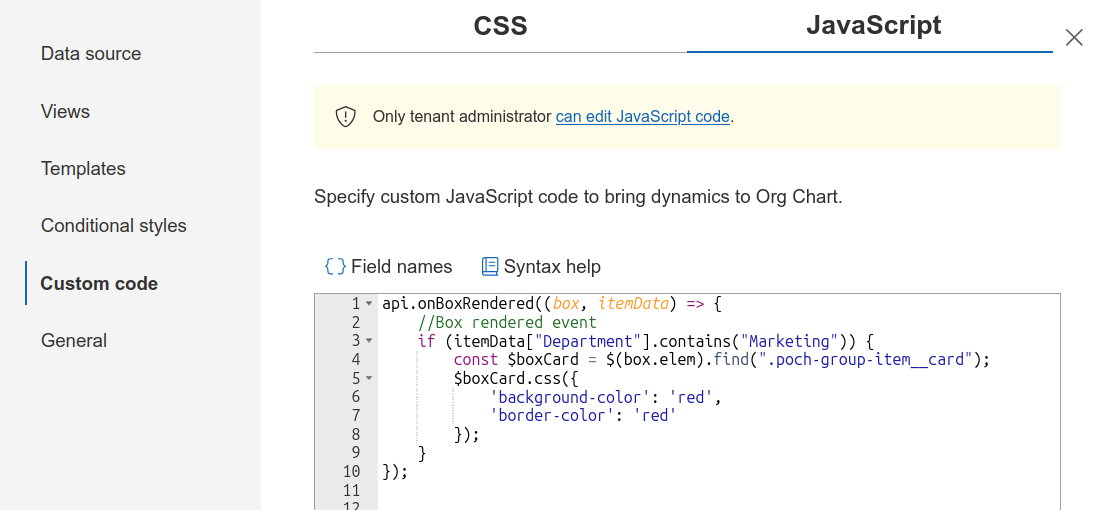 Custom JavaScript