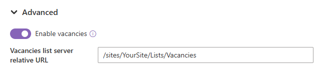 Enable vacancies