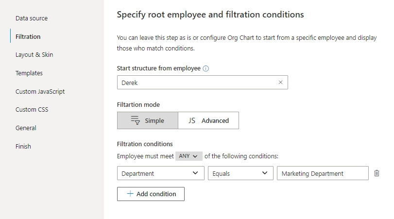 Condition editor