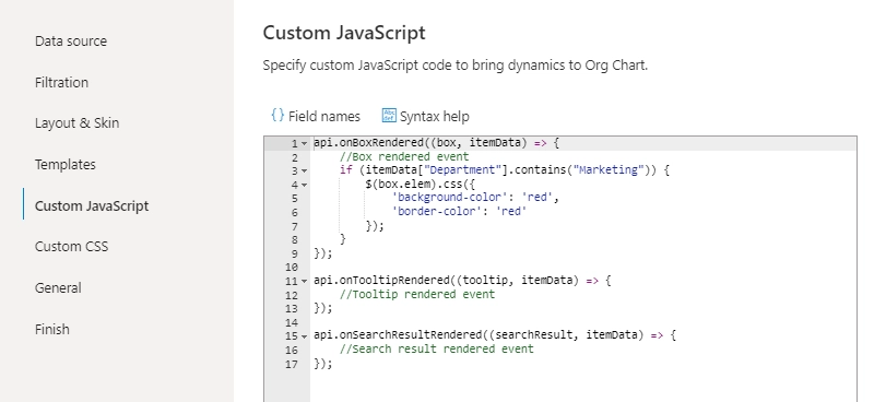 Custom JavaScript