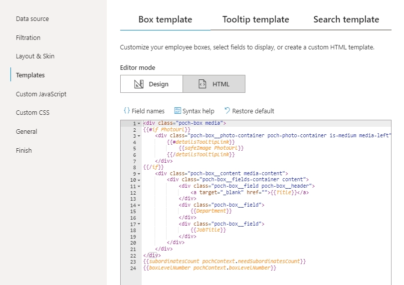 HTML mode