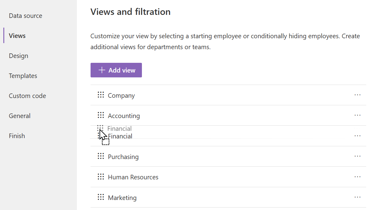 Change views order