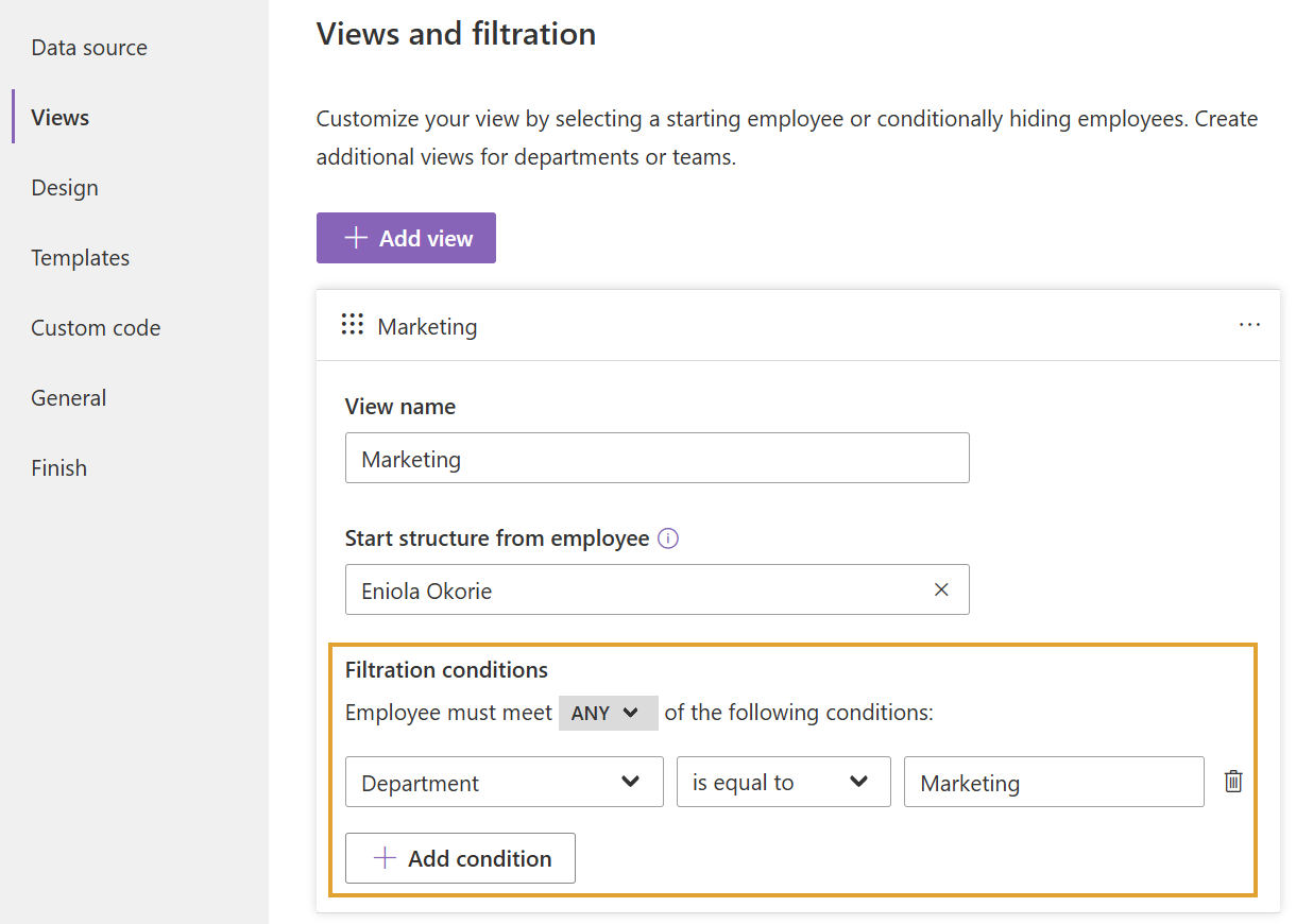 Condition editor