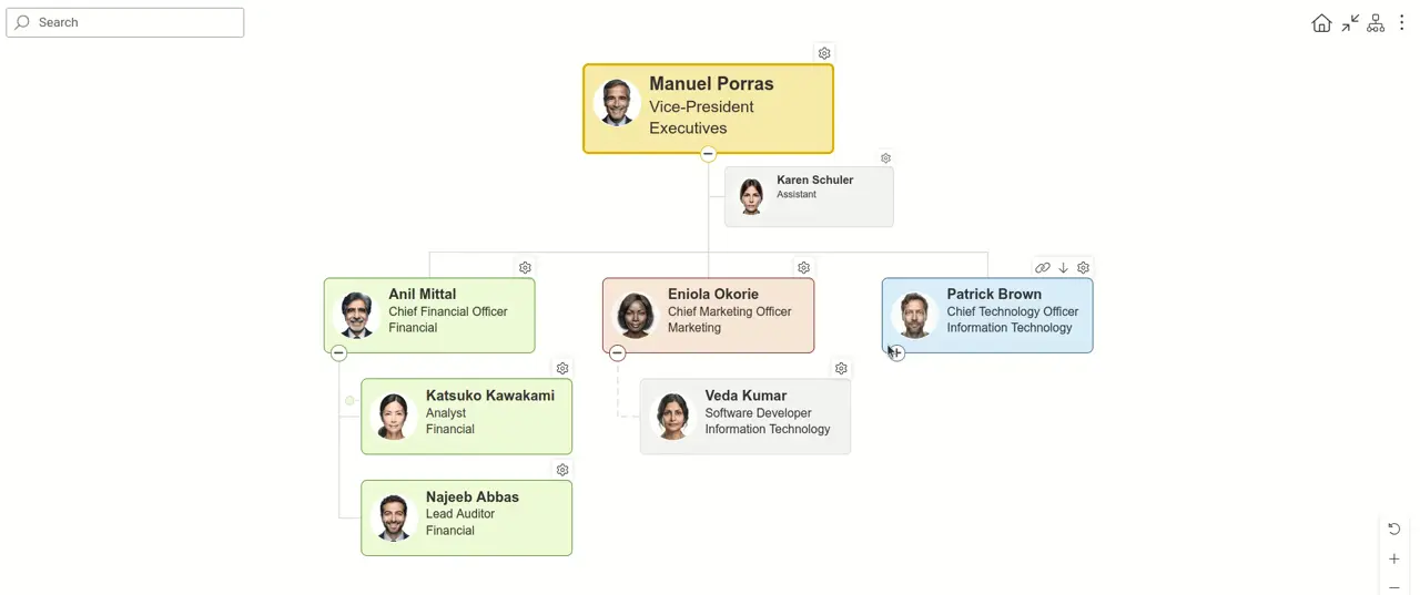 Enable scrollbar option in Org Chart general settings
