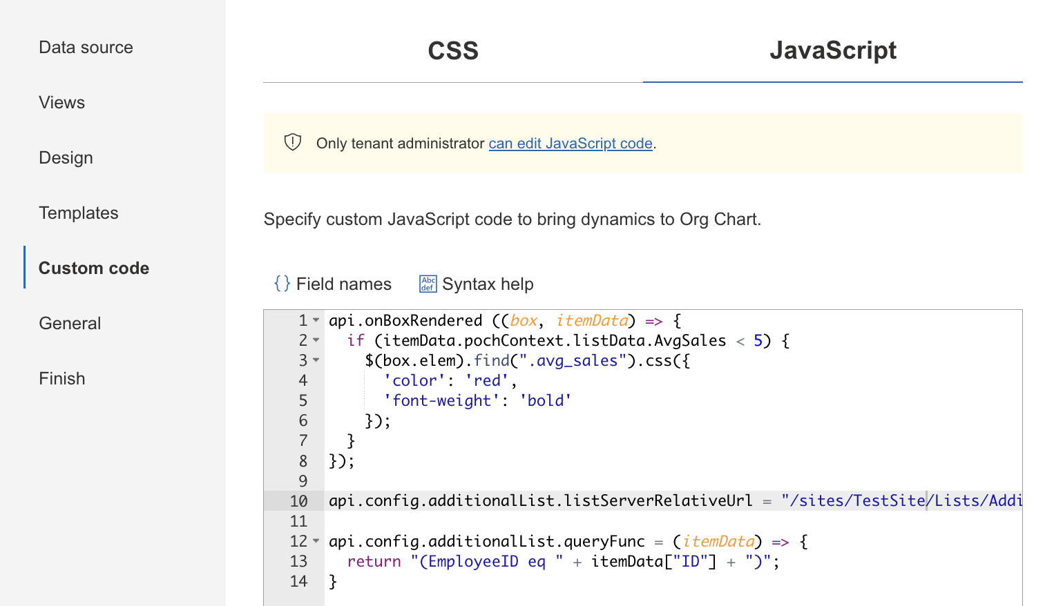 Additional List CustomJS