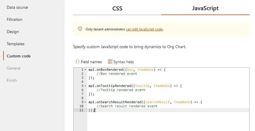 Custom JavaScript step