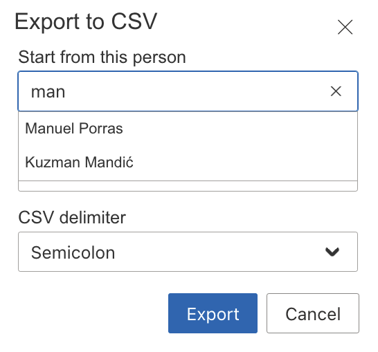 Export to CSV