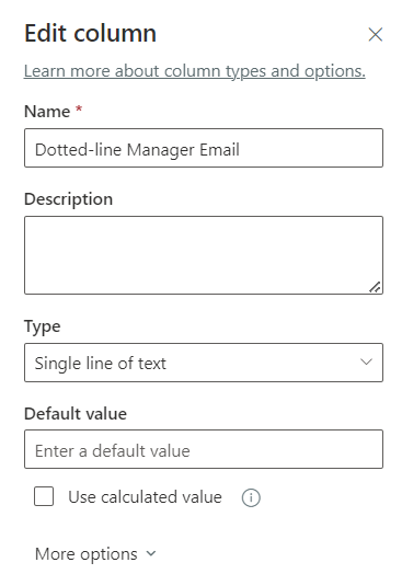 Dotted-line managers column