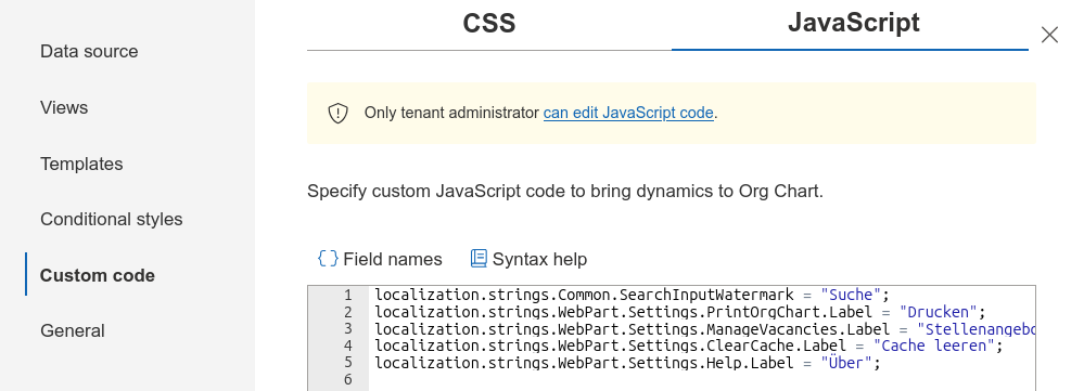 Change Localization Strings