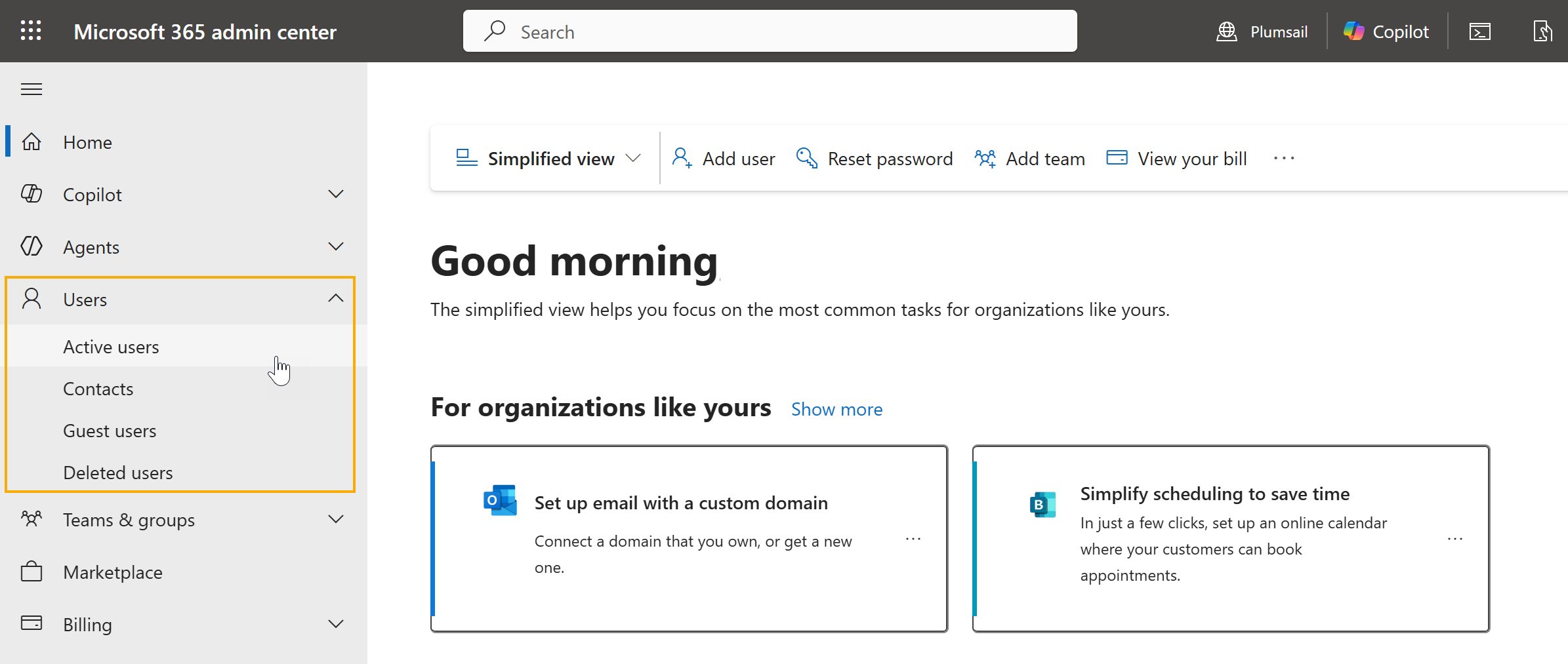 Active users in Microsoft 365 admin center