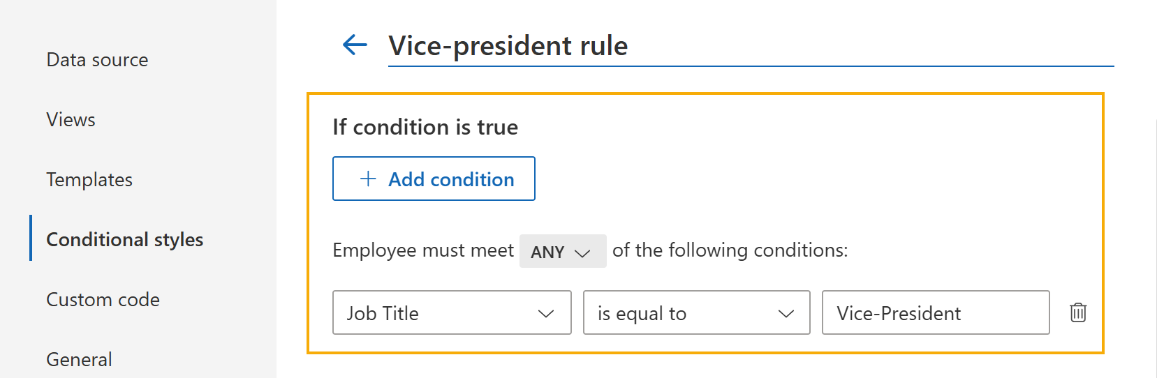 Conditions for a conditional style