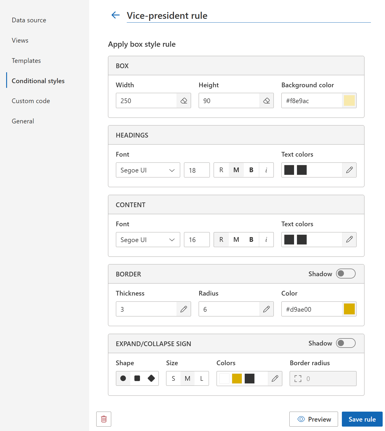 Conditional style rules
