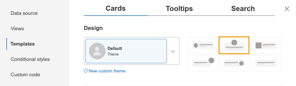 Template design option to show images on top of employee information (vertical)