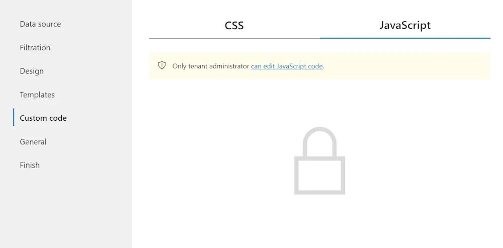 JavaScript editing not available